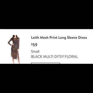 Only worn once! Leith small black daisy print mesh midi dress — so flattering!!!